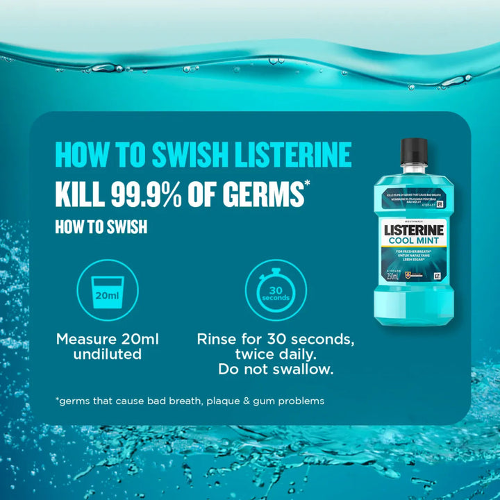 Listerine Mouth Wash Cool Mint 250ml - Oral Care - Mouthwash