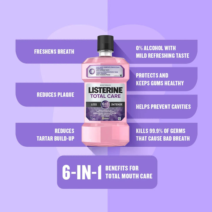 Listerine Mouth Wash Total Care Less Intense 250ml - Oral