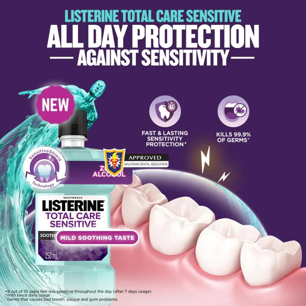 Listerine Mouth Wash Total Care Sensitive 250ml - Oral Care