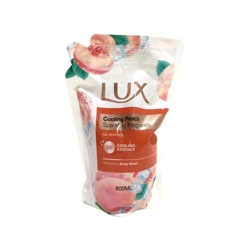 Lux Liquid Body Wash Cooling Peach Refill 800ml - Bath &