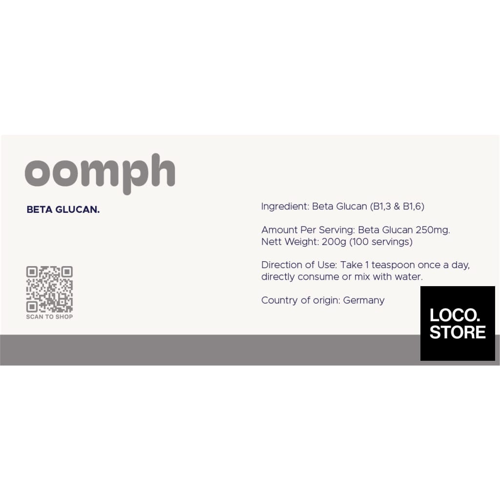 OOMPH Beta Glucan 200g - Nutrition Drinks & Shakes