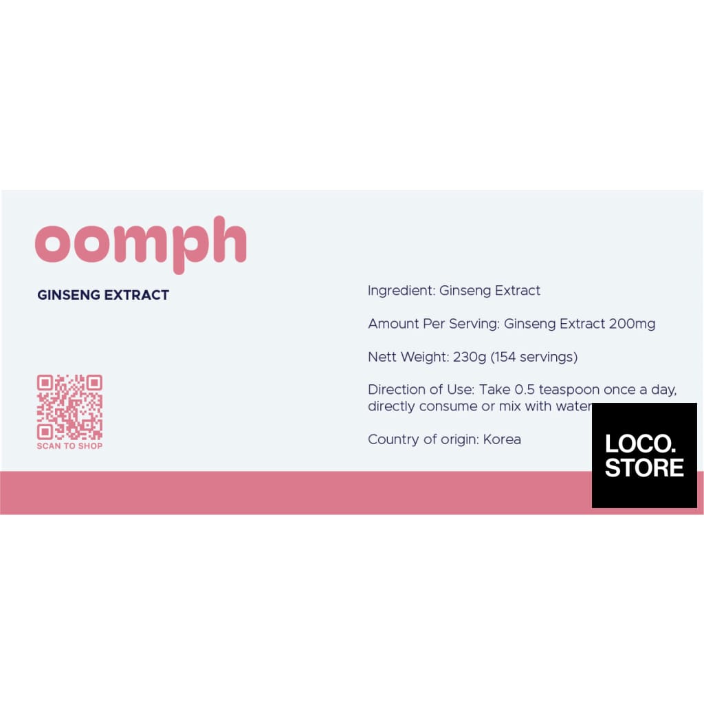 OOMPH Ginseng Extract 230g - Nutrition Drinks & Shakes