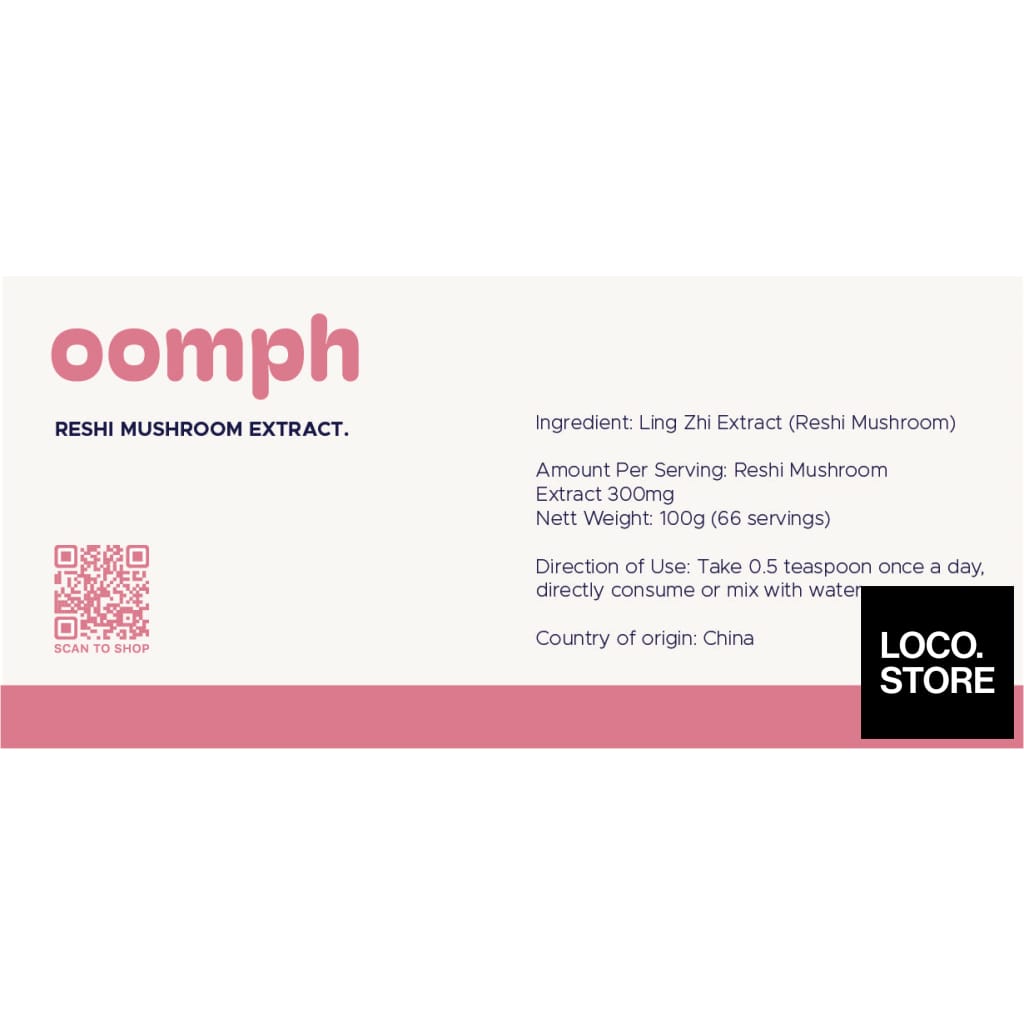 OOMPH Ling Zhi Extract (Reshi Mushroom Extract) 100g -