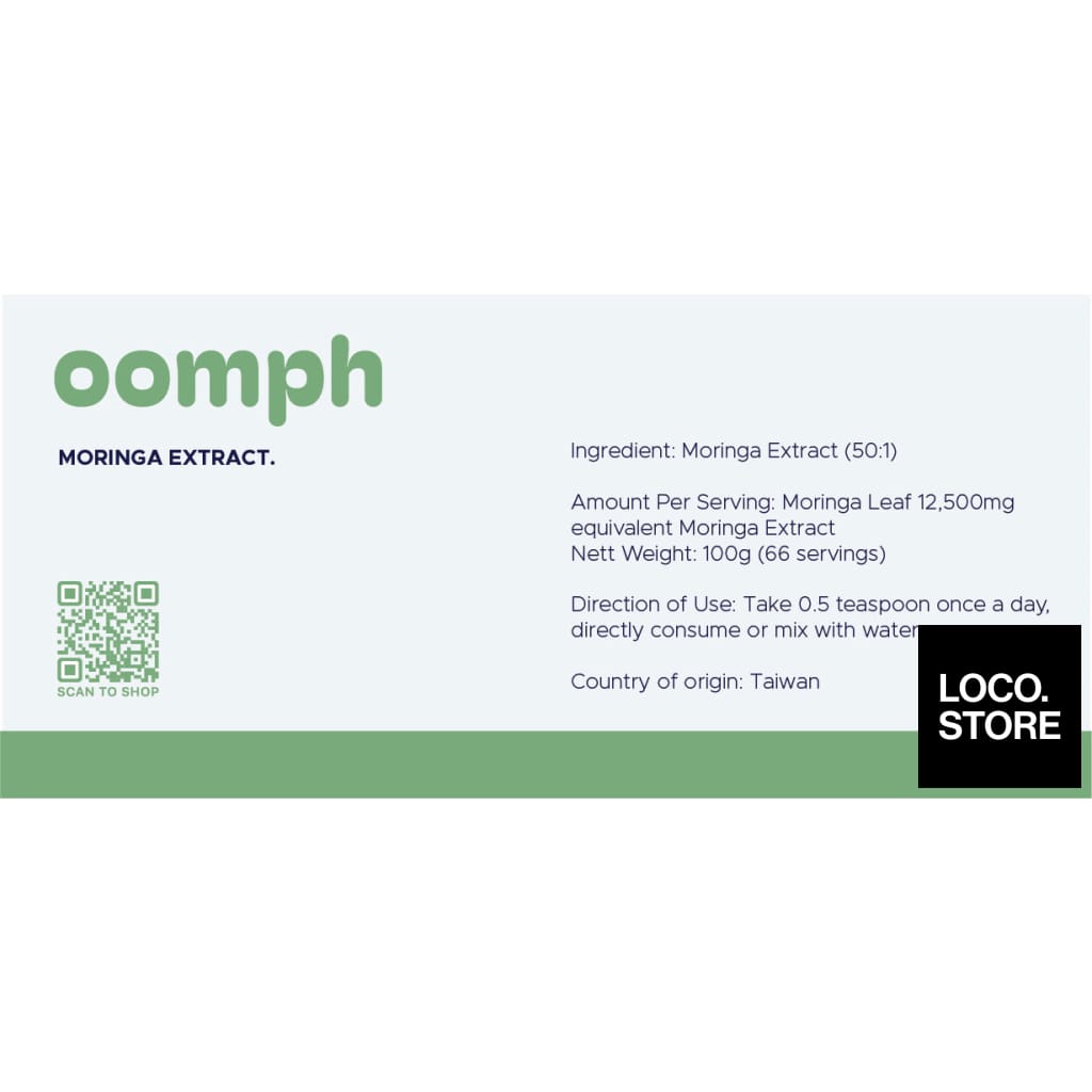 OOMPH Moringa Extract 100g - Nutrition Drinks & Shakes