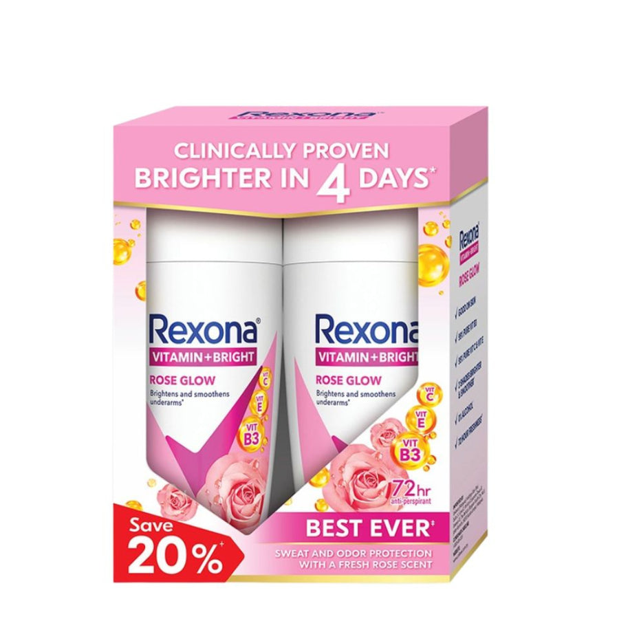 Rexona Deodorant Roll-On Women Rose Glow (Twin Pack) 45ml x