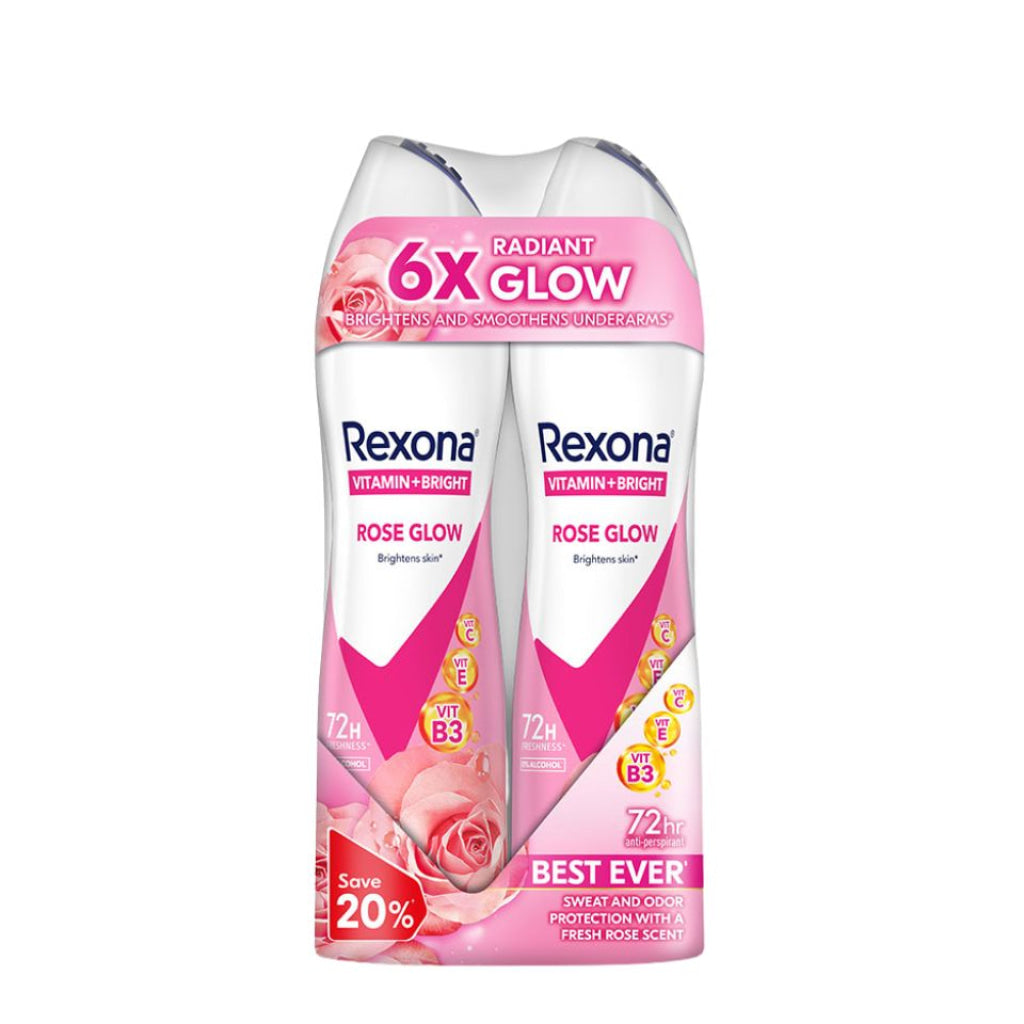 Rexona Deodorant Spray Women Rose Glow (Twin Pack) 135ml x