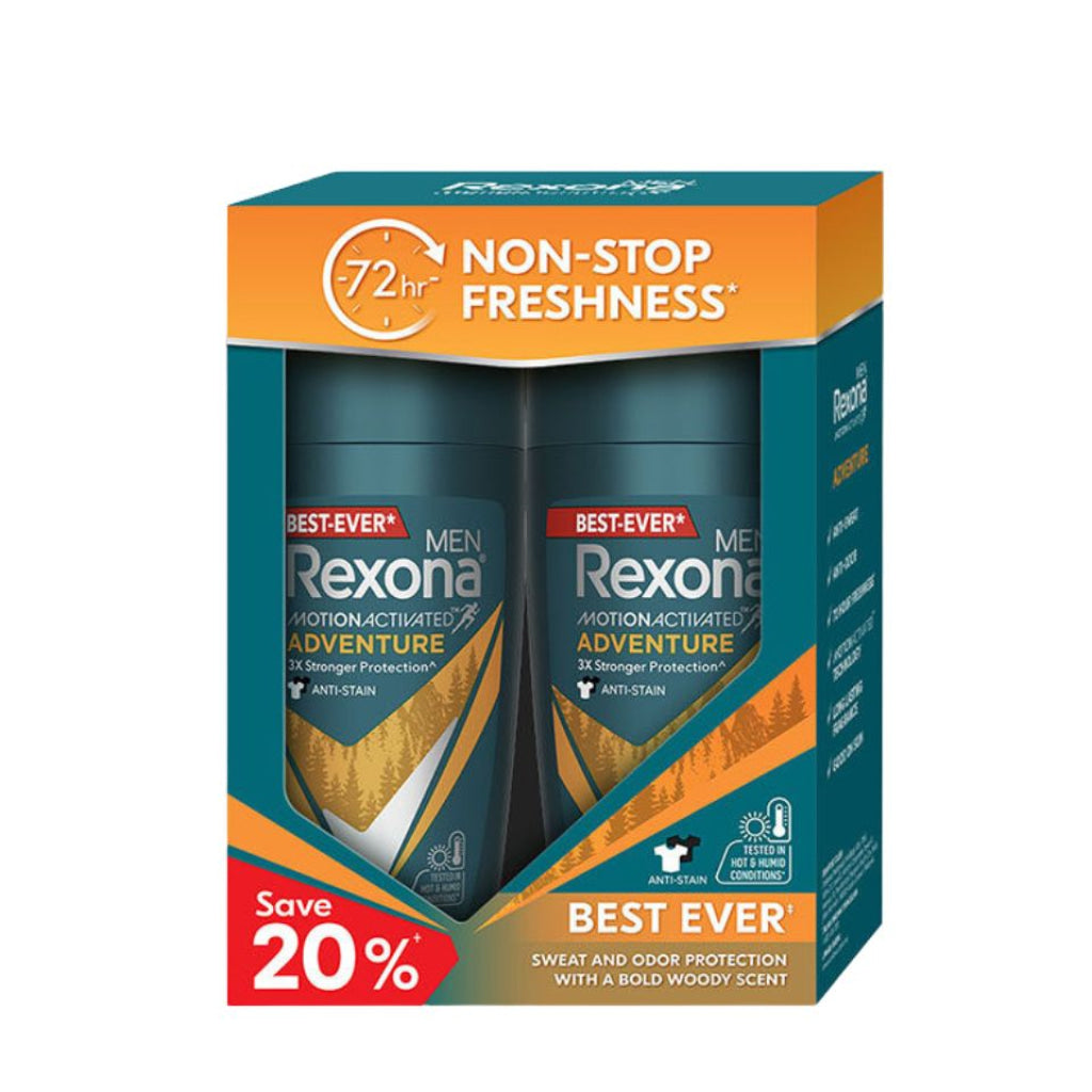 Rexona Roll-On Men - Adventure (Twin Pack) 45ml X 2 - Bath