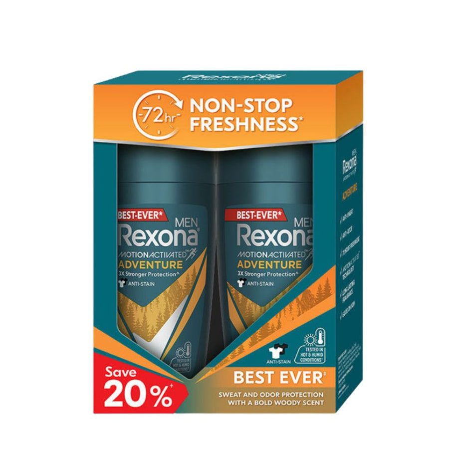 Rexona Roll-On Men - Adventure (Twin Pack) 45ml X 2 - Bath