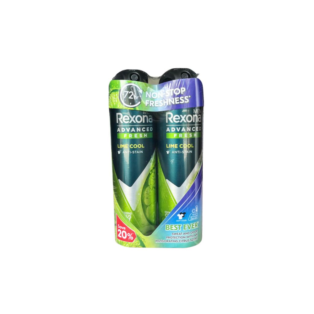 Rexona Spray Men - Lime Cool (Twin Pack) 135ml X 2 - Bath &