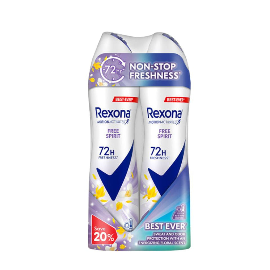 Rexona Spray Women - Free Spirit (Twin) 135ml X 2 - Bath &