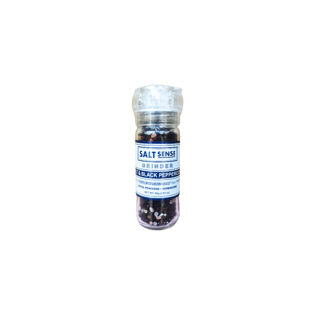 Saltsense Salt & Black Peppercorn Grinder Iodised 80G