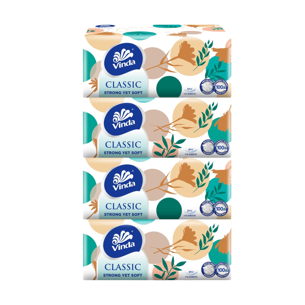 Vinda Classic Box Tissue 2ply 4x170s - Household - Kitchen