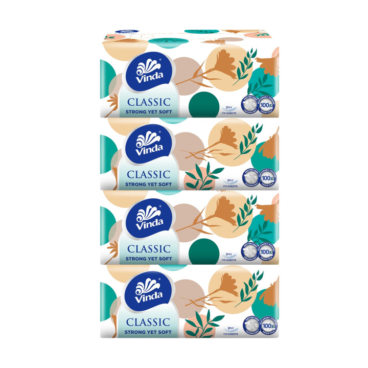 Vinda Classic Box Tissue 2ply 4x170s - Household - Kitchen