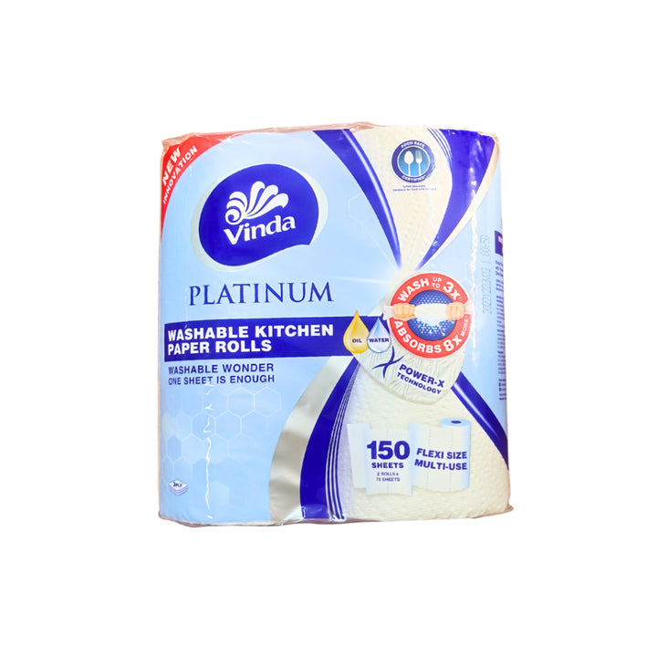 VINDA Platinum Washable Kitchen Rolls 2X75s - Household
