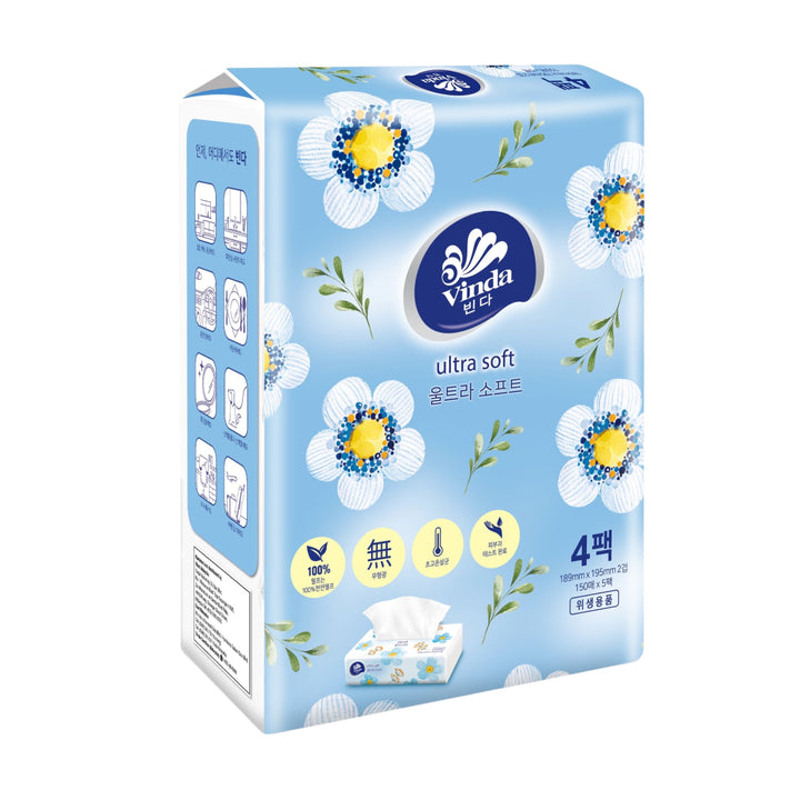 Vinda Ultra Soft Soft Pack Tissue 2ply 4x150s - Household