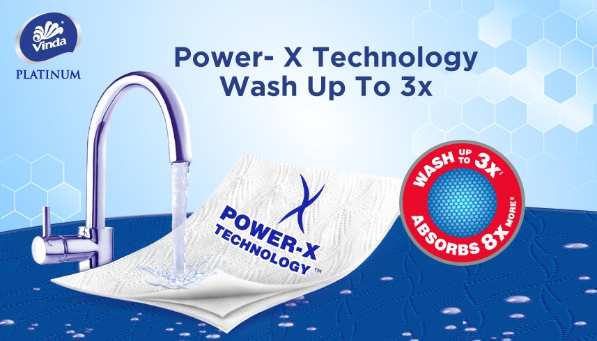 VINDA Platinum Washable Kitchen Rolls 85s