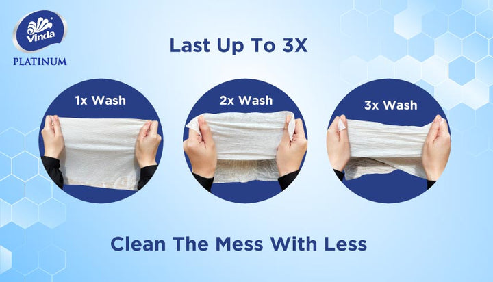 VINDA Platinum Washable Kitchen Rolls 85s