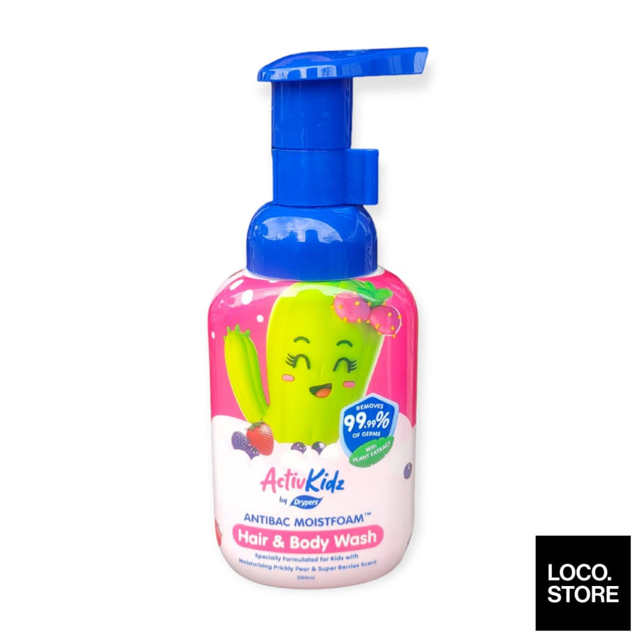 Drypers ActivKidz Antibac Moistfoam Hair and Body Wash