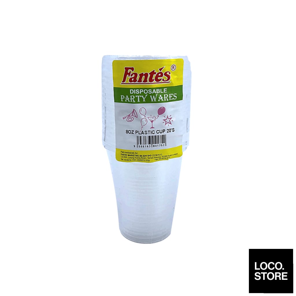 Fantes Disposable Plastic Cup 8Oz X 20S - Household