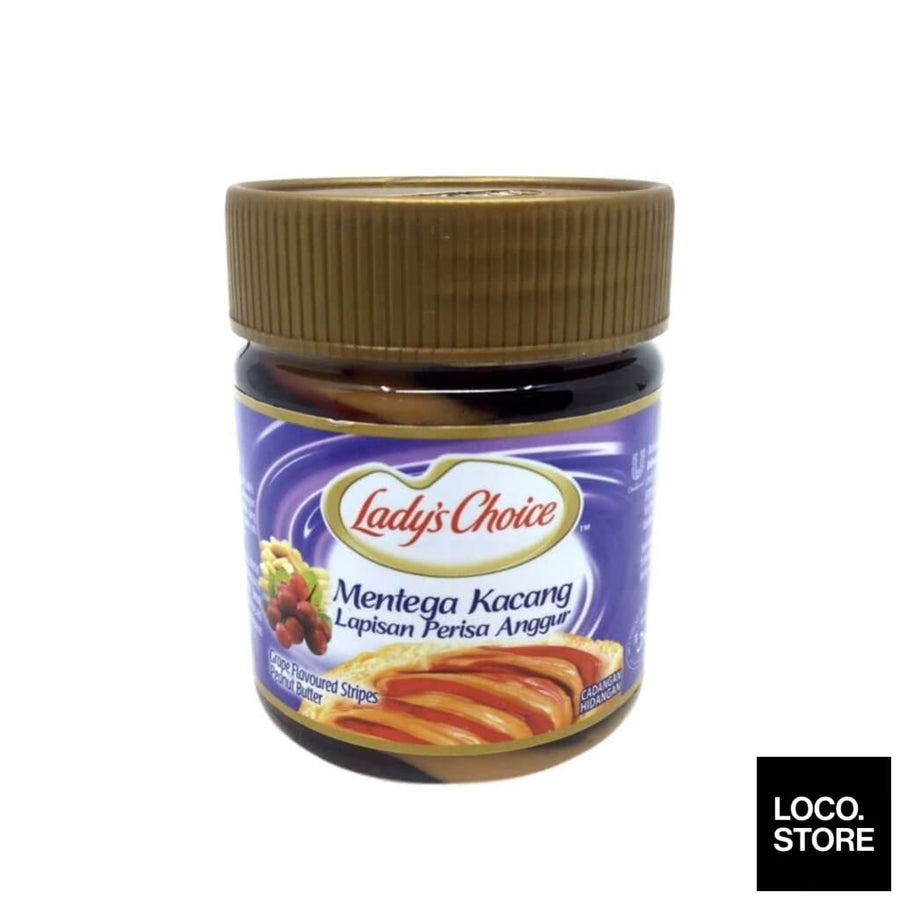 Ladys Choice Peanut Butter Grape Stripe 350g - Spreads & 