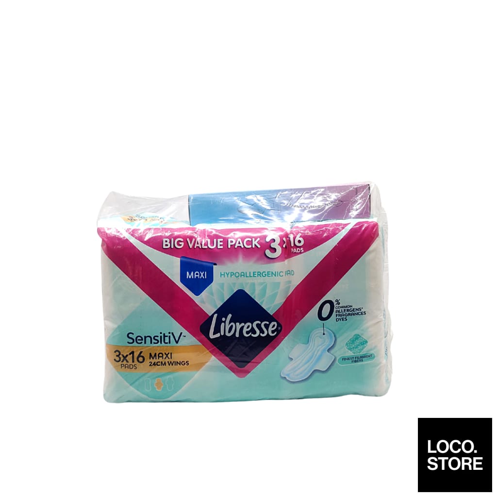 Libresse Feminine Pads Sensitiv Maxi Wing 24cm Big Value