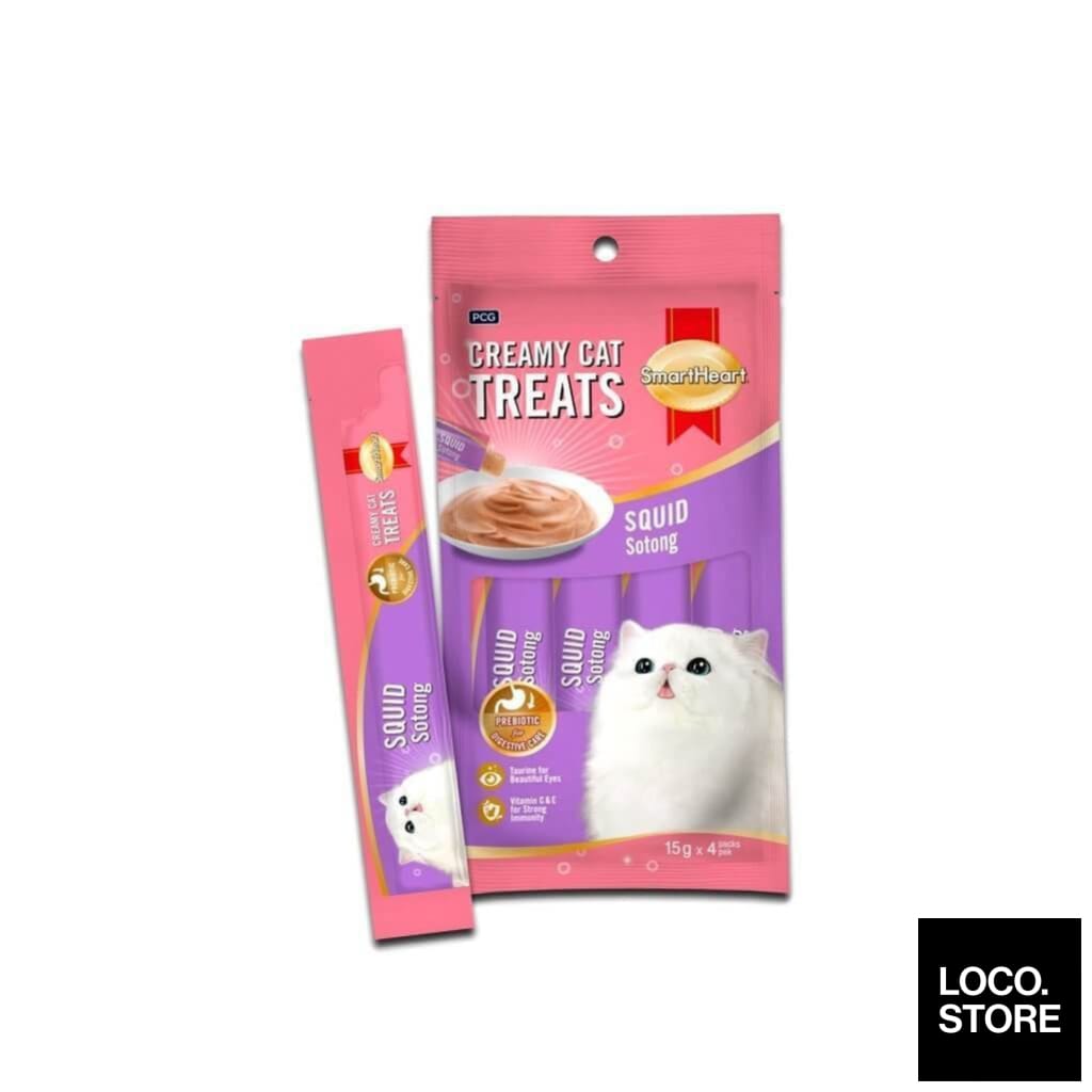 Smart Heart Cat Creamy Treats Squid 15g X 4 - Pet Supplies