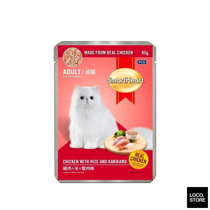 Smart Heart Cat Food Pouch Chicken With Rice And Kanikama 