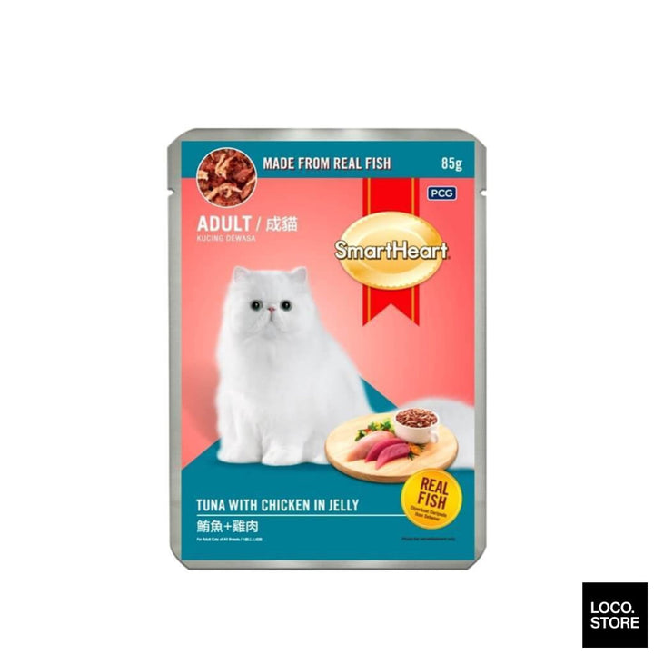 Smart Heart Cat Food Pouch Tuna With Chicken In Jelly 85g - 
