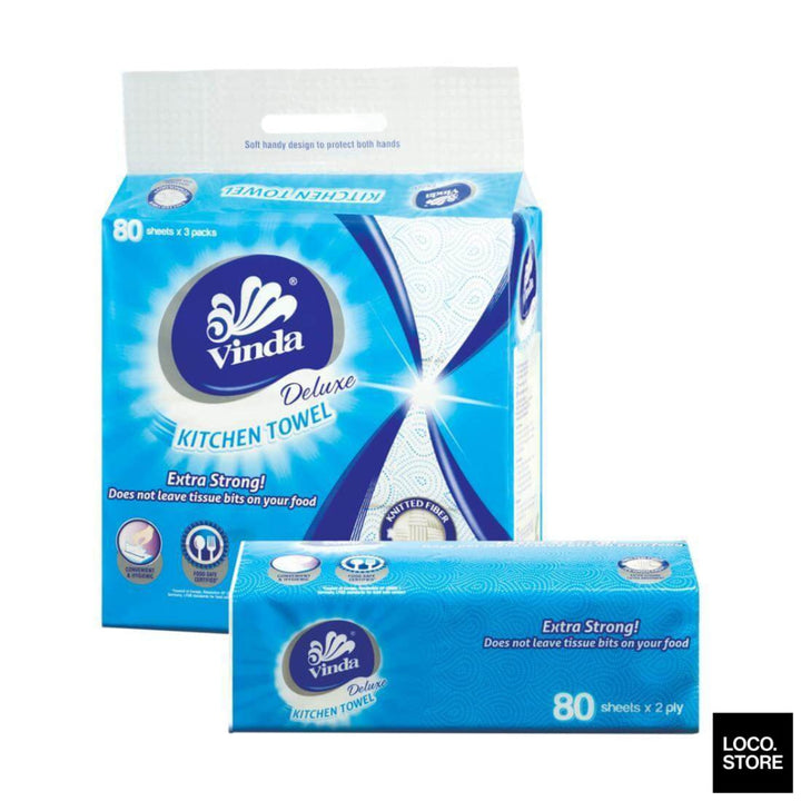 VINDA Deluxe SP Kitchen Towel 3x80s - Household